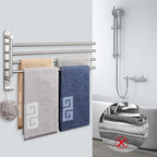 NearMoon Swivel Towel Rack, 19.5" Thicken 304 Stainless Steel 4-Arm Towel Bar, Space Saving Wall Mounted Towel Holder with Hook, Rustproof Swing Out Towel Hanger for Bathroom, Kitchen (Brushed Nickel) - Image 6