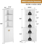 INNOD 69" Tall Corner Shelf with Doors, 6-Tier Corner Storage Cabinet with Doors, Space Saver Shelf for Bathroom, Bathroom Floor Cabinet for Living Room Kitchen, Hallway - Image 2