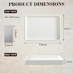 Leinuosen 14" White Rectangle Concrete Tray, Decorative with Cork Base - Image 3