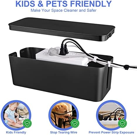 Naeety 3 Pack Cable Organizer Box, Cable Management Box for Surge Protector - Image 5