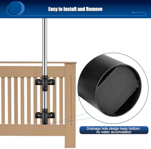 Patio Umbrella Holder for Deck Railing, Adjustable Patio Umbrella Base - Image 3