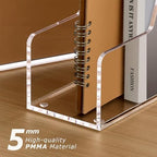 SANRUI 4 Pack Vertical File Holder, Acrylic Desk Organizer Magazine File Sorter for Magazines, Binders, Notebooks, Envelopes, Multi-purpose Clear Document Organizer Rack - Image 6