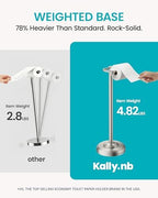 Brushed Nickel Toilet Paper Holder Stand Freestanding, Weighted Base, 22 in - Image 3