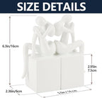 White Book Ends Decorative, Girl Thinker Design, Modern Bookends for Shelves, Non-Skid Heavy Duty Resin Book Stopper for Books, Bookends with Base, Resin, 1Pair/2Piece - Image 2