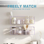 Spice Rack Wall Mount, Spice Organizer for Cabinet & Pantry Door, Set of 4 Hanging Spice Rack Saving Space for Kitchen, Purple - Image 6