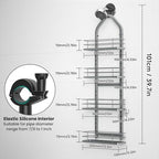 Shower Caddy Hanging (Silver), Adjustable Anti-Swing-Over The Shower Head Caddy, 4 Tier Height Bathroom Storage Organizer Bathroom Shelves Basket Rack Shower Caddies (4Tier) - Image 6