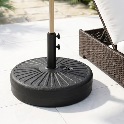 20 Inch 50 Lbs Fillable Heavy Duty Umbrella Base, Stable Outdoor Stand, Durable Holder for Lawn Patio Deck and Poolside Parasols, Black50 - Image 6