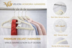 Non-Slip Clothes Hangers Set – Slim Velvet Coat Hangers with Swivel Hooks – Space-Saving Shirt, Dress & Jacket Hangers for Closet Organization (20, White) - Image 3