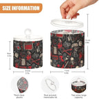 2 Pack Qtip Holder Dispenser with Lids, Rock and Roll Guitar Skull Plastic Storage Containers, Bathroom Canisters Organizer for Cotton Ball, Cotton Swab, Cotton Round Pads, Floss 21214838 - Image 3