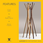 Adesso Toby Coat Rack with Natural Oak Finish – Space-Saving Entryway Organizer Perfect for Coats, Bags, Purses and Hats – 6 Hooks, 68.25" Tall - Image 5
