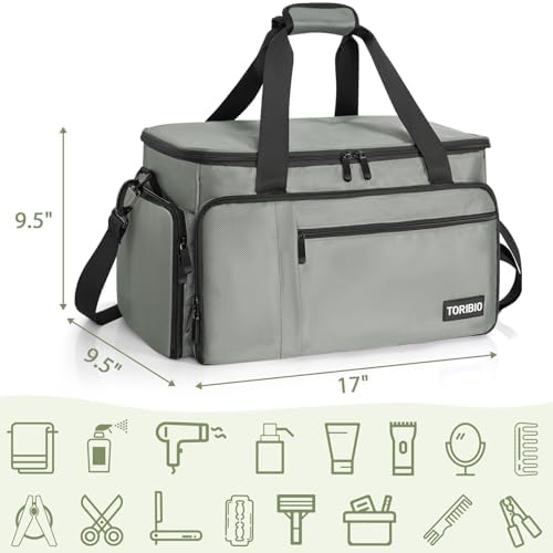 TORIBIO Large Hairdresser Bag with Adjustable Dividers, Barber Carrying Bag - Image 2