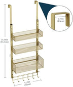 Consumest Over The Door Hooks Organizer - 4 Tier Door Coat Rack with 3 Baskets & 12 Hooks, Stainless Steel Towel Hanger for Bedroom, Bathroom, Living Room, Gold - Image 7