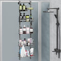 Orimade Over The Door Shower Caddy Adjustable 5 Tier Dark Grey,Bathroom Hanging Organizer Shelf Rustproof with 4 Hooks,Shower Basket with Soap Holder and Suction Cup by Orimade