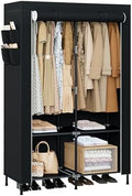 CASAMAYA Portable Closet, 34 Inch Large Capacity Wardrobe Closet with Cover, Clothes Storage Organizer with Shelves and 2 Hanging Rods, Easy to Assembly, Black PCT202B01 by Unknown