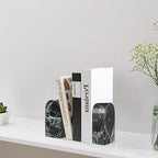 Koville Italian Natural Marble Bookends for Shelves, Decorative Book Ends, 7lbs Heavy-Duty Marble Book Holders, Bookshelf Apartment Decor for Normal Books/CD/Video Games(Verde Remeggiato) - Image 5