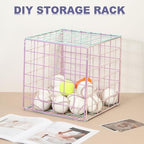 PATIKIL 12x12 in Wall Grid Panel, 6 Pack Wire Grid Panel Shelf Board Metal Gridwall Photo Pictures Display Hanging Organizer Mesh Frame Memo Board for Display DIY Craft Shows Home, Green - Image 4