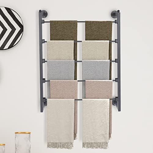 5 Tier Scarf Rack Wall Mounted Retail Display Ribbon Rack Organizer Holder Tie Rack Towel Rack Pants Belt Rack for Home Clothing Retail Store - Image 3