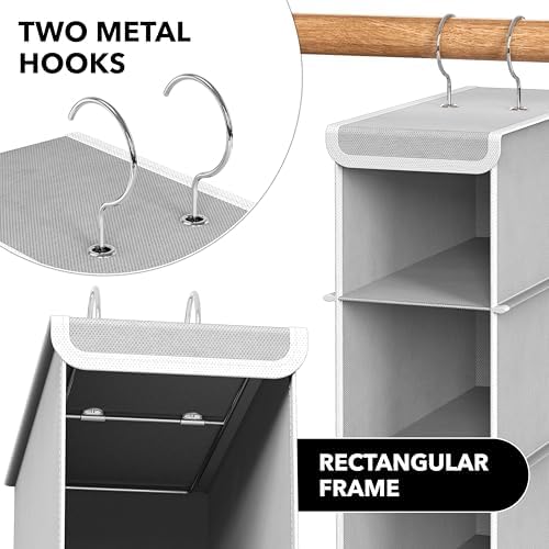 Simple Houseware 2 Pack 10 Shelves Hanging Shoe Organizer, Gray - Image 5