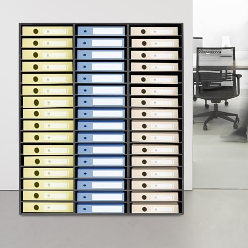 Literature Organizer,Desktop File Sorter Mail Center,Paper Storage Cabinet with 48 Slots Compartments,Suitable for Home School Office (48 Slots Black) - Image 2