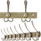 WEBI Coat Rack Wall Mounted,8 Tri Hooks for Hanging,Coat Hook,Hook Rack,Hook Rail,Coat Hanger Wall Mount Metal Wall Coat Rack for Coats,Hats,Jacket,Bronze by WEBI