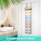 HapiRm Towel Racks for Bathroom Storage - 9 Tier Over The Door & Wall Mount Rolled Towel Storage Organizer Holder with Metal Shelf Basket for Small Bathroom, Camper, Rv - Patented - Image 4