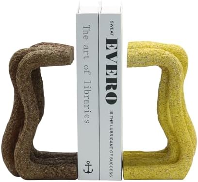 Lukitas Unique Wave Decorative Bookends Heavy Duty Non-Slip, Resin 7.5'' by Lukitas