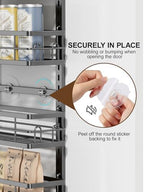 Delamu 9-Tier Over the Door Pantry Organizer, Adjustable Pantry Door Organizers and Storage, Metal Hanging Basket Wall Spice Rack Seasoning Organizer, Door Organizer Kitchen Bedroom Bathroom,12"Black - Image 7