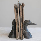 Creative Co-Op Decorative Distressed Cast Metal Duck Head Bookends, Black, Set of 2 - Image 7