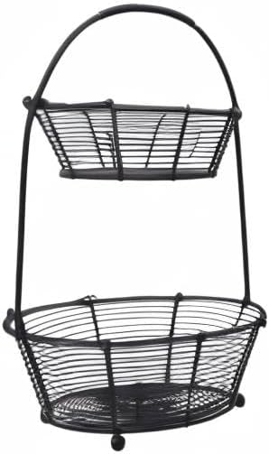 Gourmet Basics by Mikasa Tulsa Fruit Metal Storage Basket, 2-Tier - Image 7