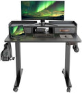 Claiks Standing Desk with Drawers & Wheels, 2 Height Shelf 40" Black by CLAIKS