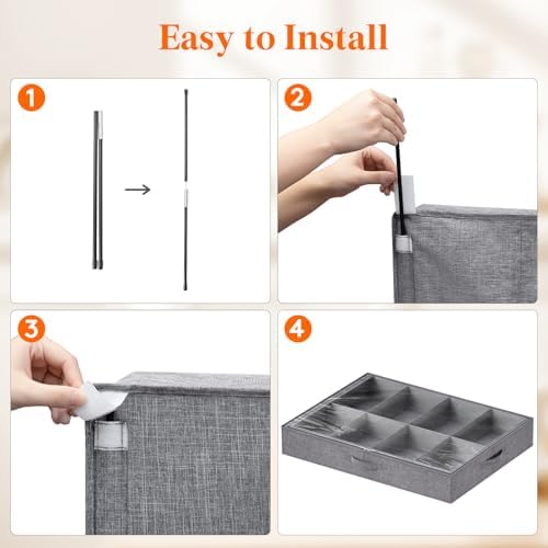 Lifewit 4.3 Inches Under Bed Shoe Storage Organizer Fits 8 Pair Sneakers, - Image 5
