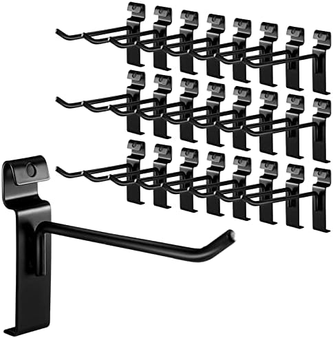 Oudain Gridwall Peg Hooks, Black Metal Hangers, 25 Pack, 4 Inch by Oudain