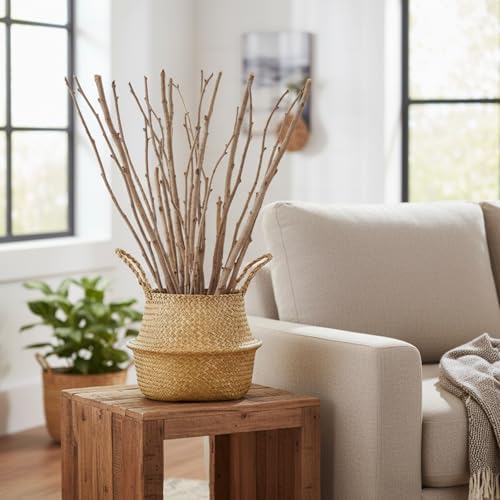 Qunclay 4 Pcs Woven Seagrass Baskets Belly Basket, Xs,S,M,L - Image 6