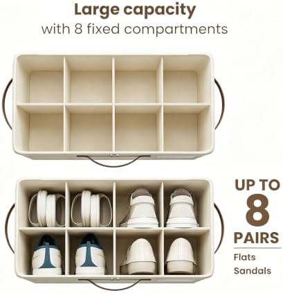 Varhomax Shoe Organizer Box for Closet, Small Foldable Shoe Storage Bin - Image 4
