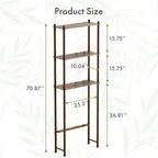 AmazerBath Bamboo Over The Toilet Storage Shelf, 3-Tier Over Toilet Bathroom Organizer Rack, Bathroom Shelves Over Toilet, Space Saver, Walnut Brown - Image 2