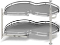 Blind Corner Cabinet Pull Out Organizer, Soft Close Swing Left Pull Out Cabinet Organizer 30inch, Corner Cabinet Lazy Susan for Cabinet Blind Shelf, 2 Tiers Tray, Adjustable Height by Kinchoix