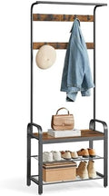 VASAGLE Coat Rack, Hall Tree with Shoe Bench, 4-in-1, 9 Removable Hooks by VASAGLEbySONGMICSHOME