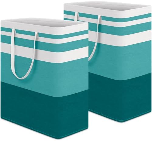 HomeHacks 2 Pack Large Laundry Baskets, Laundry Hampers Bags (Green 125Lx2) by HomeHacks