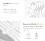TOPIA HANGER All White Wooden Hangers, Solid Wood Suit Hangers with Extra Thick Hook and Non Slip Pants Bar, Heavy Duty Coat Hangers with Notches, Bridal Hangers for Shirts 16 Pack -CT01W - Image 4