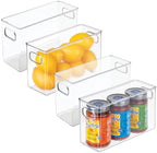 iDesign Slim Clear Plastic Storage Bin, Tall Narrow, 4-Pack by iDesign