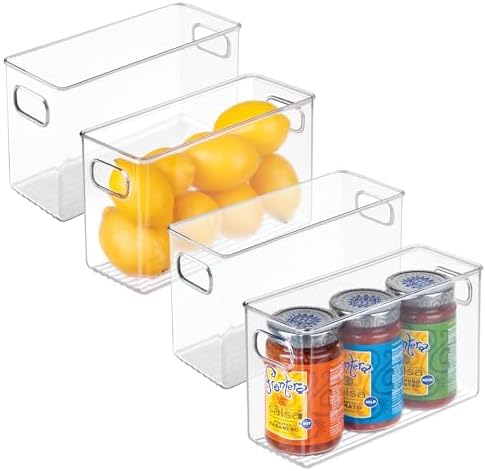 iDesign Slim Clear Plastic Storage Bin, Tall Narrow, 4-Pack by iDesign