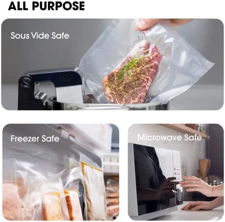 11" x 75' & 8" x 75' Food Vacuum Sealer Bags, 2 Rolls with Cutter Dispenser - Image 4