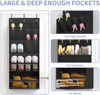 2 Pack Over the Door Shoe Organizers, Hanging Shoe Organizers Large Pockets - Image 3