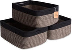 Woven Rope Baskets for Organizing, 3 Pack, 15.5 x 11 x 5.5" Storage Bins by NaturalCozy