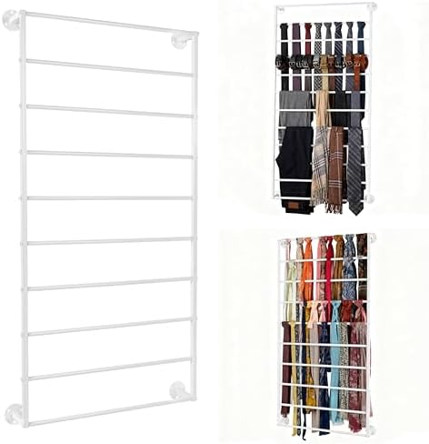 10 Tier Scarf Display Rack Tie Hijab Ribbon Organizer Gift Wrap Paper Holde by kunghei