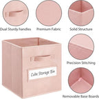 Storage Bins,11" Cube Storage Bin with Labels,10pcs,Pink - Image 2