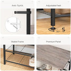 HOOBRO Hall Tree, Coat Rack with Shoe Rack, 39.4" Hall Tree with Bench, 5 Tier Shoe Storage Organizer with 9 Hooks for Entryway, Closet, Sturdy, Industrial, Greige and Black BG801MT01 - Image 6