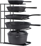 Toplife Heavy Duty Pan Organizer,5 Tier Storage Rack for Cast Iron Skillets by Toplife