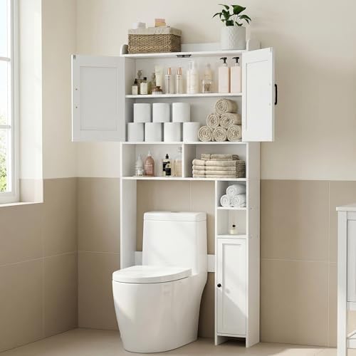 Homhedy Wooden Over The Toilet Storage Cabinet with Barn Door - Image 3