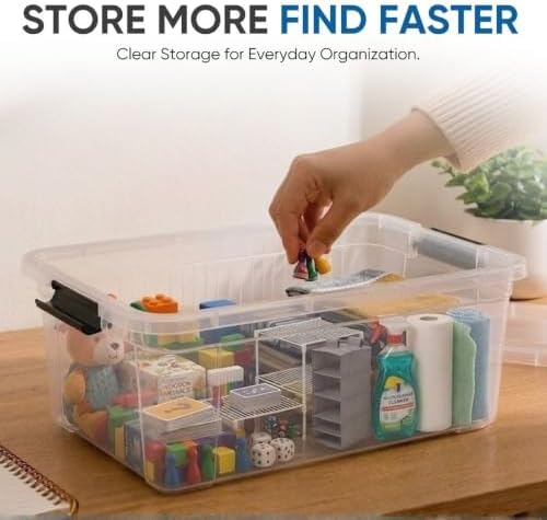 Superio 21 Quart Clear Plastic Storage Boxes with Lids, Stackable Organizer Containers, BPA-Free Storage Bins for Home, Office, School & Dorm, 1 Pack - Image 3